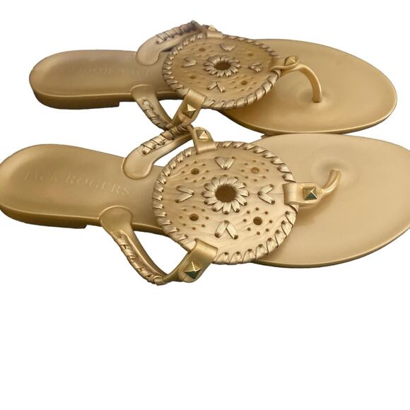 Jack Rogers gold sandals size 10 - Picture 1 of 5